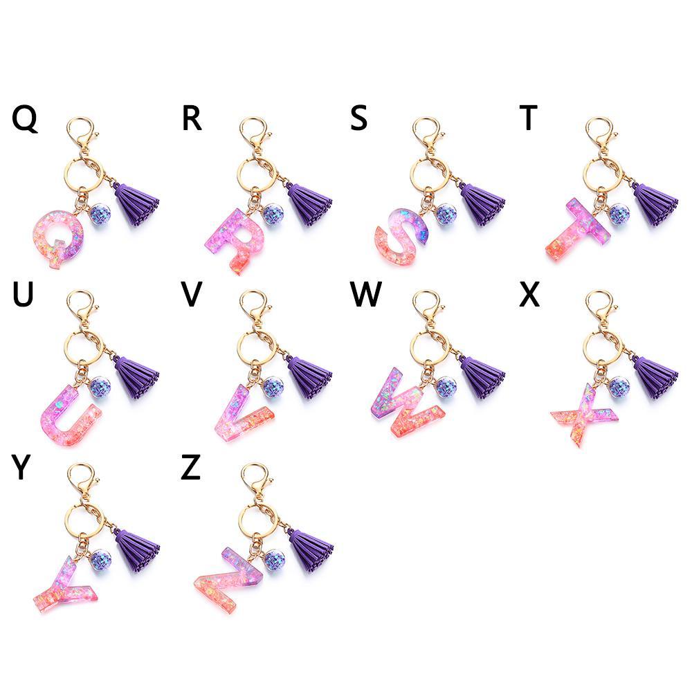 Móc Khóa Nhựa Hình Chữ Cái Từ A-Z Dễ Thương