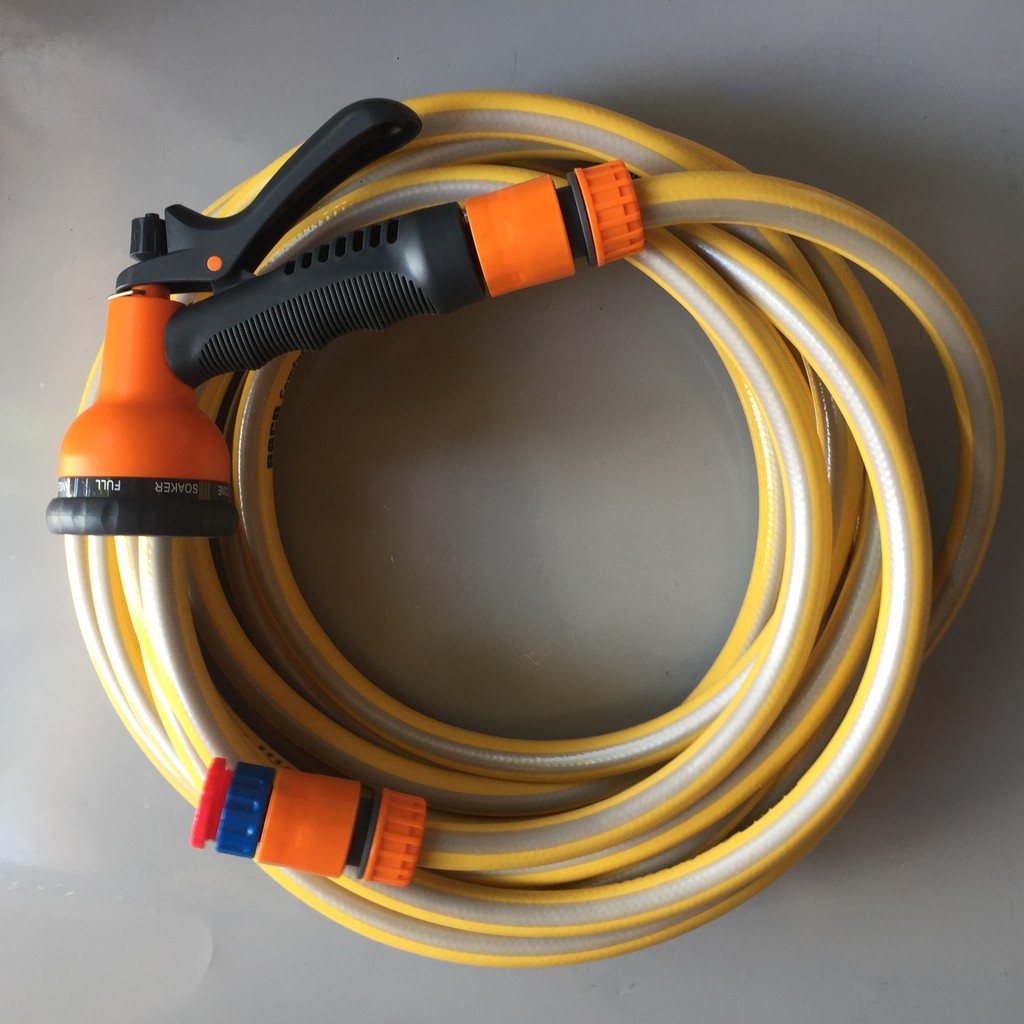 Bộ vòi tưới cây rửa xe 10m-15m-20m tay bóp 8 chế độ