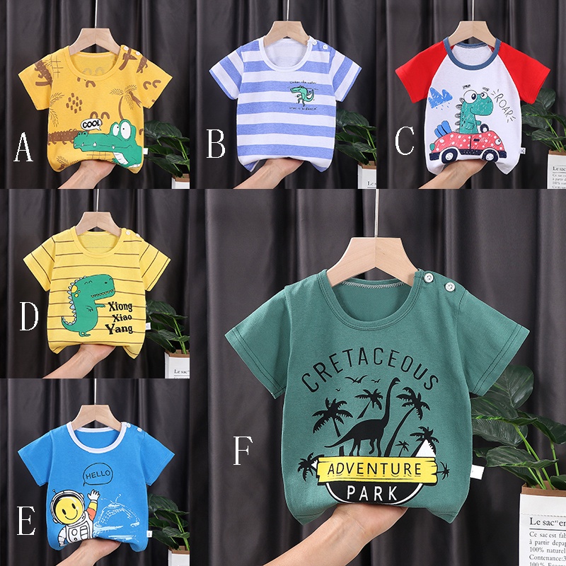 Áo thun SANITKUN 100% chất cotton tay ngắn in họa tiết hoạt hình phong cách Hàn Quốc thời trang cho bé