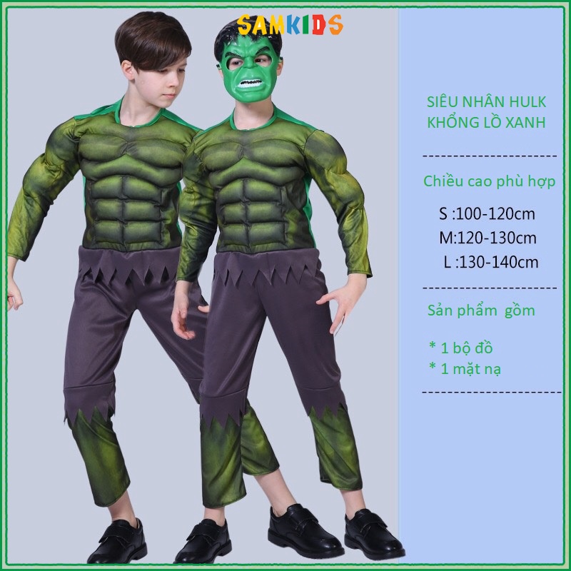 Khổng lồ xanh hóa trang cho bé trai Hulk có thể làm đồ chơi hóa trang halloween  COS2113