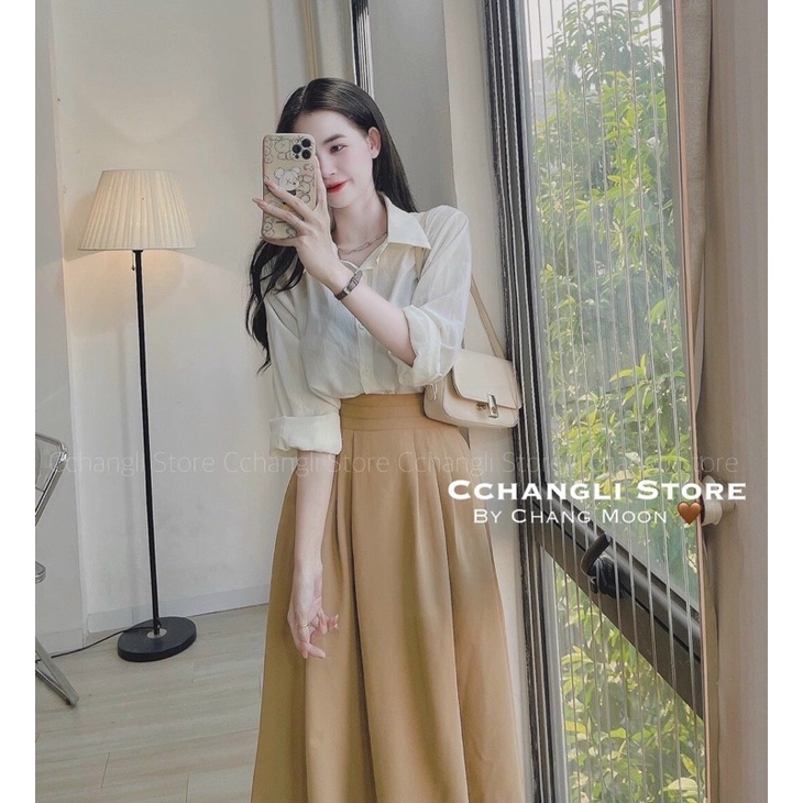 Set áo lụa + chaâ váy xòe dài