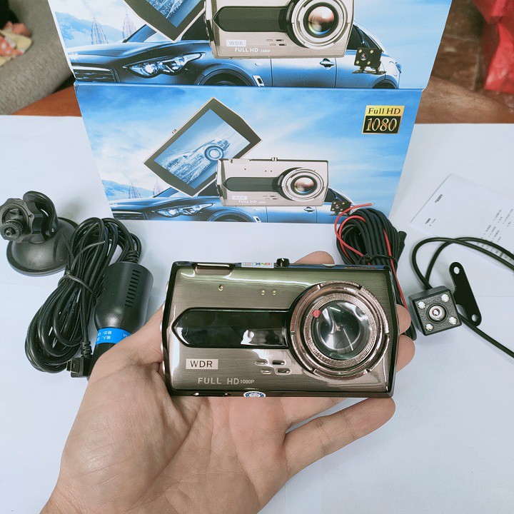 Camera hành trình ô tô V3 màn hình 4 inch Fhd1080P siêu nét - tiếng Việt - Kèm cam lùi