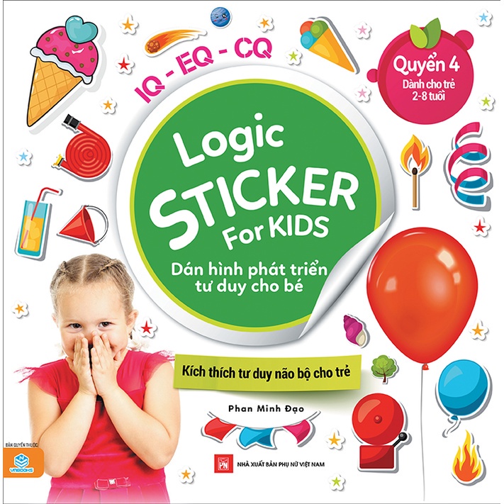 Sách - Combo 4 cuốn Logic Sticker For Kids - Dán Hình Phát Triển Tư Duy Cho Bé (dành cho bé từ 2-8 tuổi - ndbooks