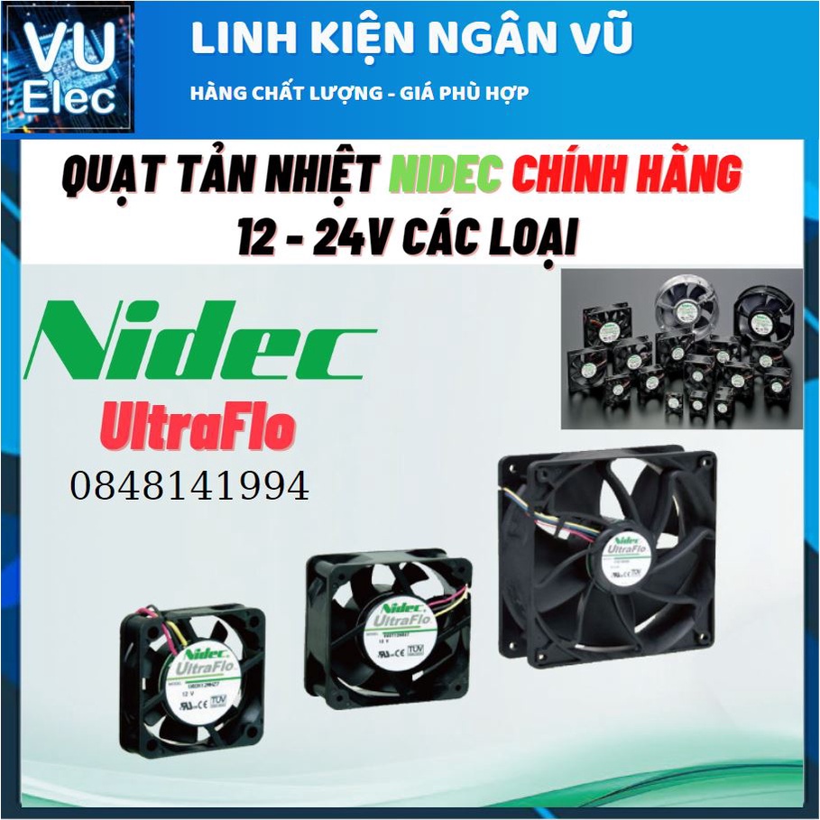 [Chính Hãng] Quạt Tản Nhiệt 12V - 24V Hãng NIDEC cực bền dùng trong công nghiệp