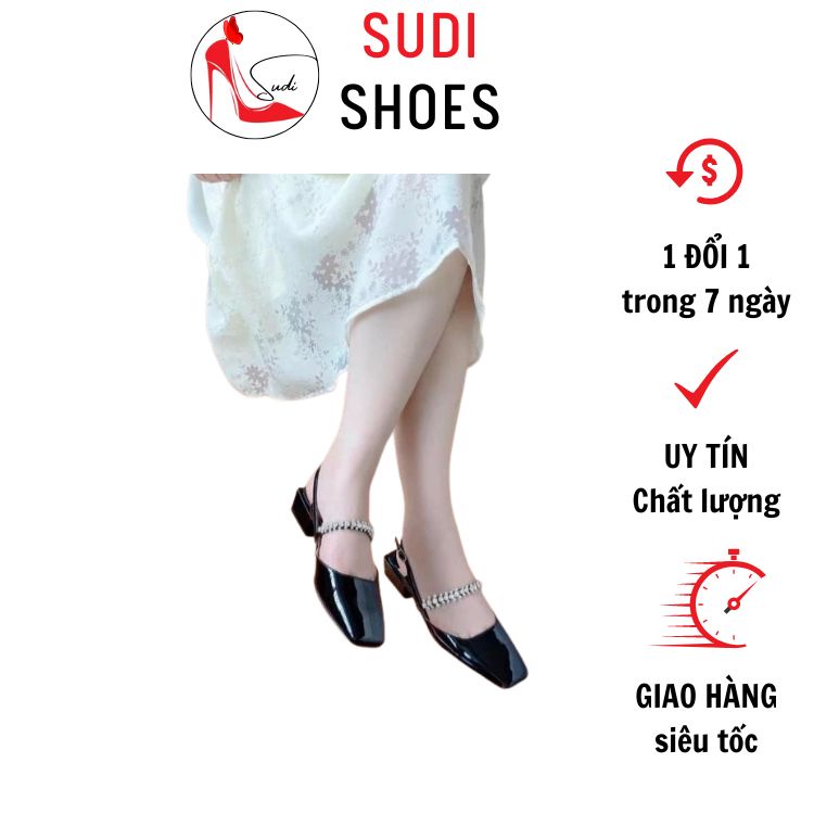 Giày búp bê đế 3p mũi nhọn có quai ngọc tiểu thư sang chảnh SUDI - SD036-BDF