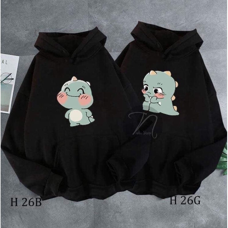 Áo nỉ hoddie in khủng long con siêu dễ thương
