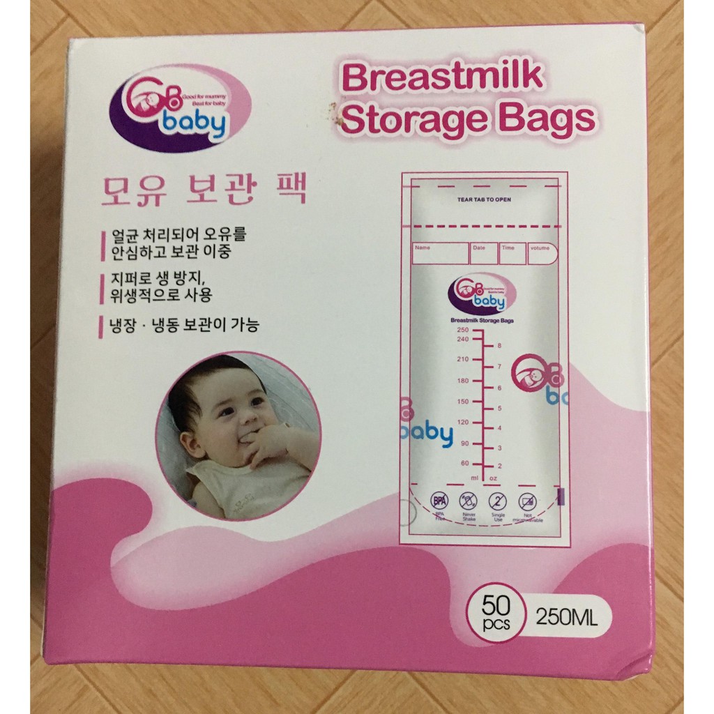 Túi trữ sữa mẹ GB Hàn Quốc hộp 50 túi dung tích 250ml