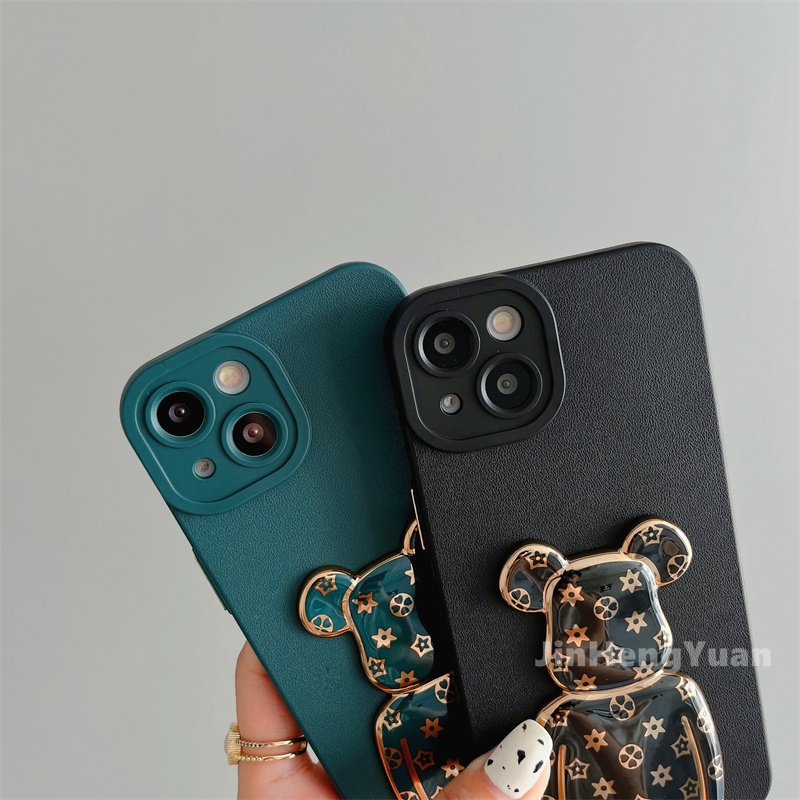 Ốp Điện Thoại Da Mềm Đế Kim Loại Cho IPhone 14 13 12 11 Pro Max X Xs Max Xr 7 8 Plus