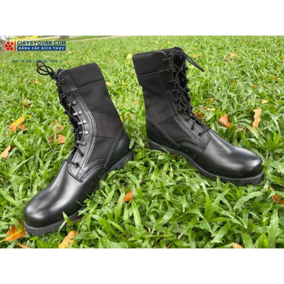 Giày Bốt Da Cao Cổ Chất Liệu Vải Kết Hợp Da Bò Cao Cấp 034