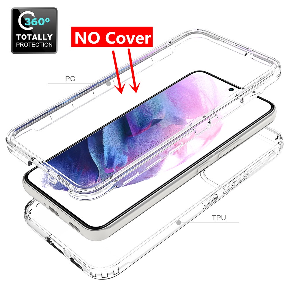 Samsung Galaxy S22 Ultra S21 FE S20 Plus Note 9 20 10 Lite A21S A51 A71 A31 Casing 3 in 1 Luxury Anti-Knock Case Front Back Double Protection Transparent TPU Soft silicone Phone Protective Back Cover