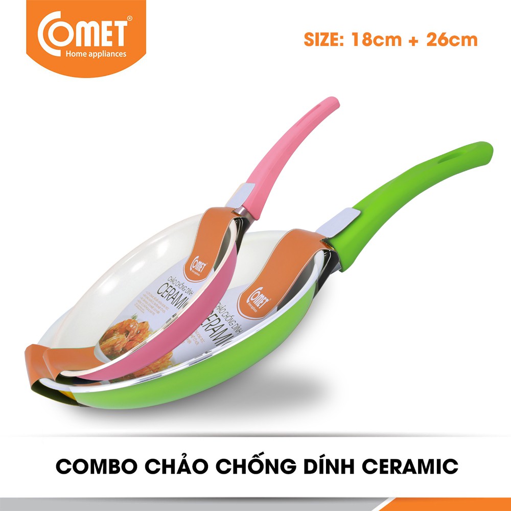 Combo 2 chảo chống dính Ceramic COMET - CH11-18&amp;26