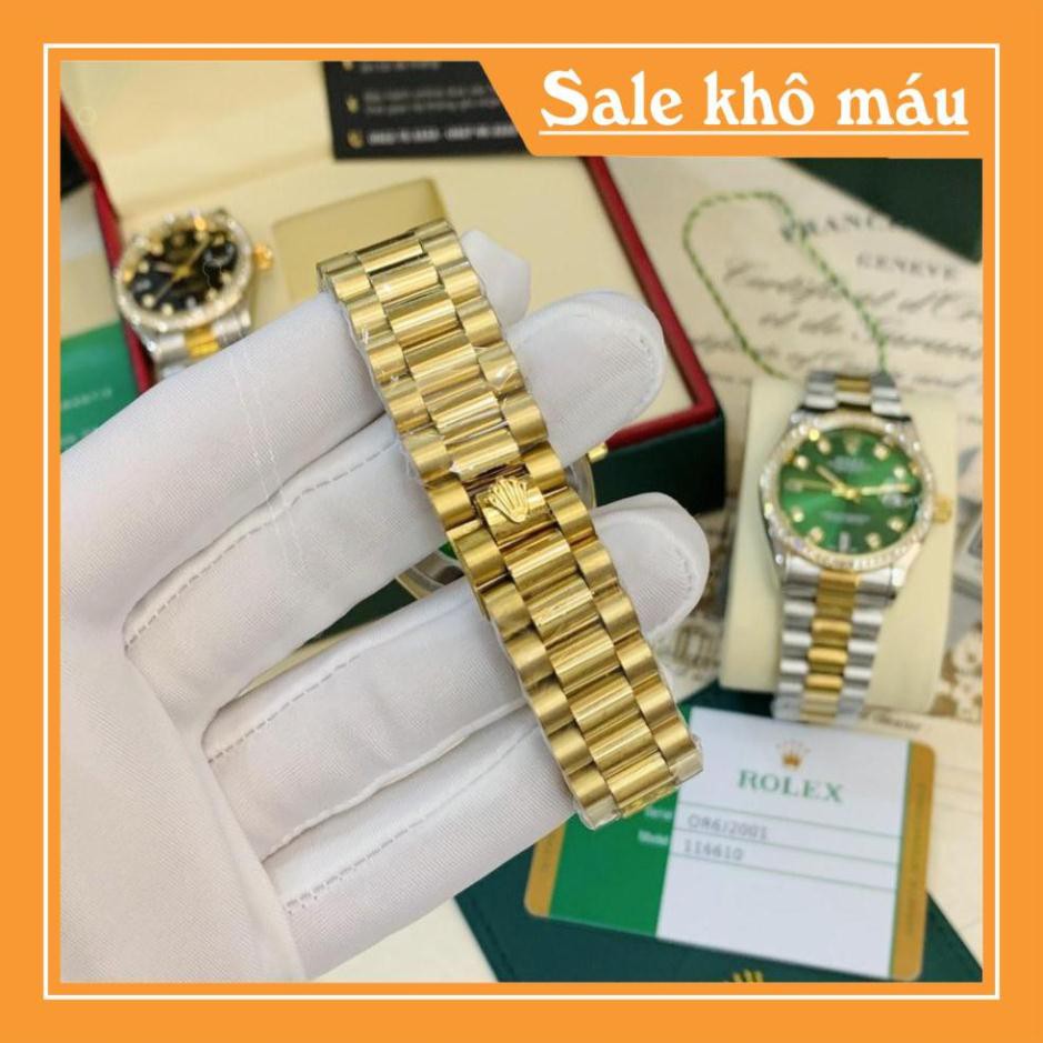 [Fullboxx 1:1] Đồng hồ nam Rolex - viền đá dây kim loại chống nước - DH501 SHOP133