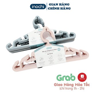 SET 10 móc áo trẻ em chống trượt cao cấp Hara 185 chính hãng Inochi