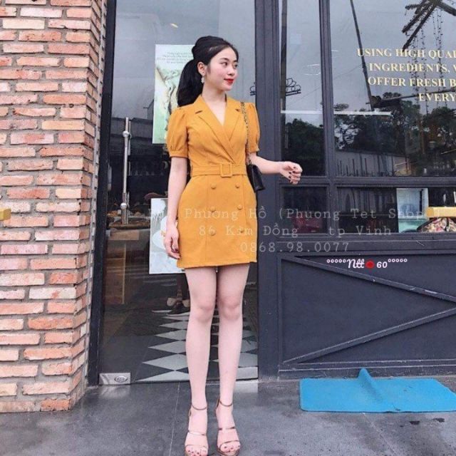 Đầm cổ vest