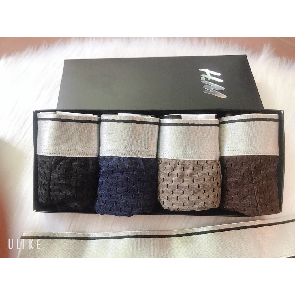 Quần lót nam Thông Hơi nhật bản, quần boxer nam Lưới HM (Hộp 4 Chiếc)