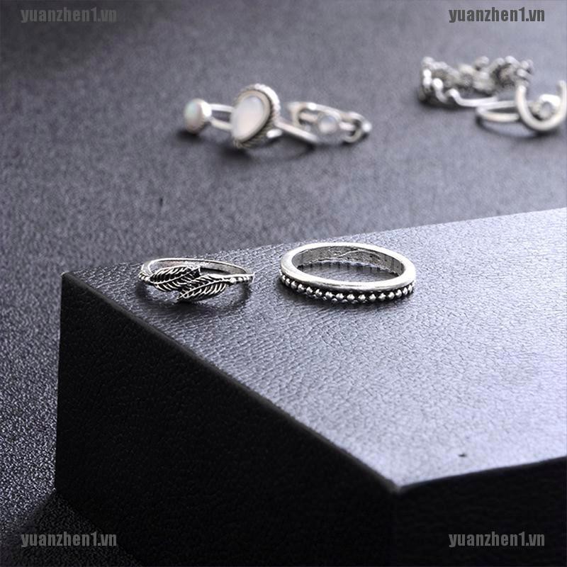 Set 14 nhẫn đeo đốt ngón tay phong cách Boho