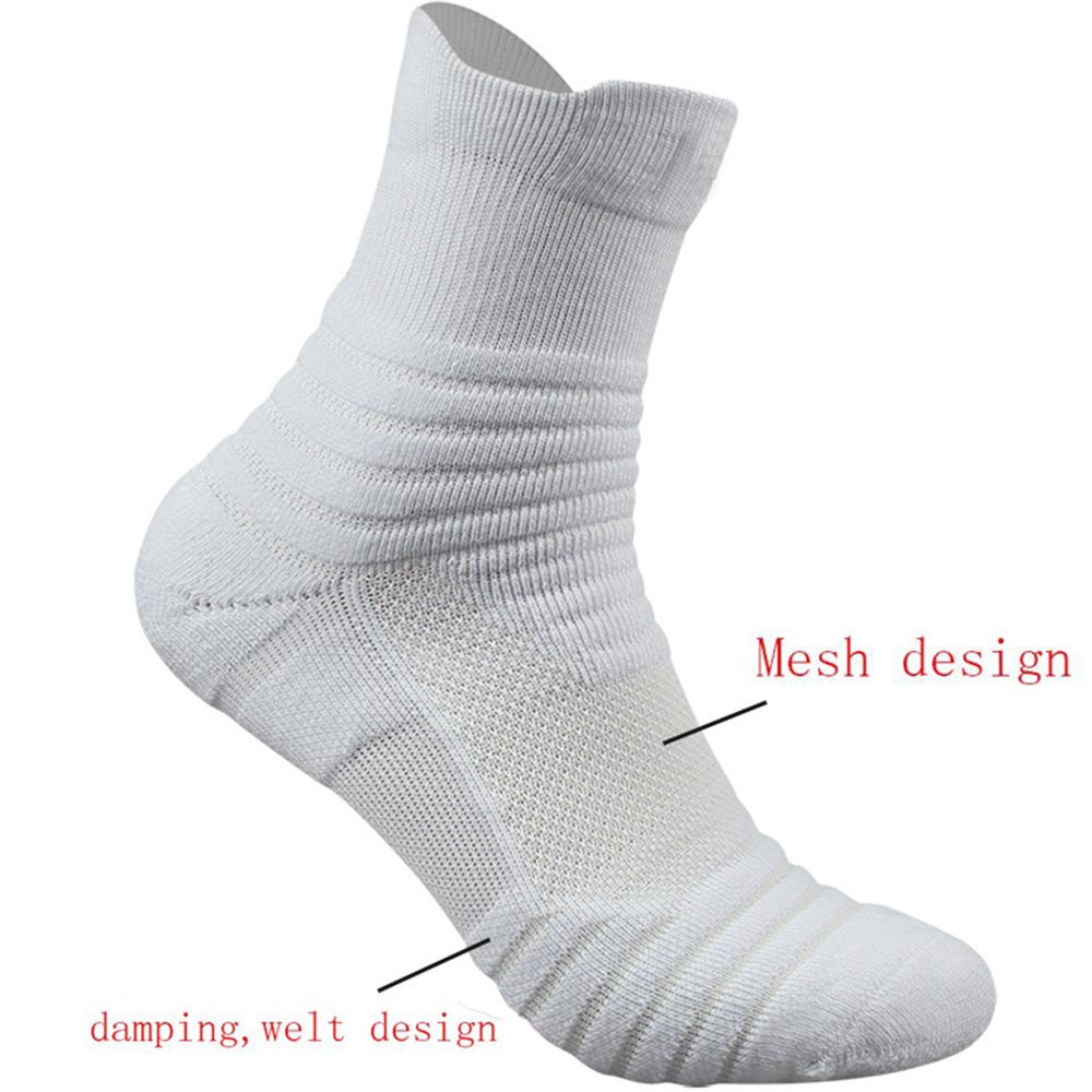 Tất thể thao chất liệu cotton dày dặn nhiều màu sắc dành cho nam chơi bóng rổ/ chạy bộ ngoài trời