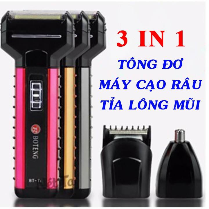 Tông đơ cắt tóc Boteng BT-T1 3 in 1 kiêm máy cạo râu, cắt lông mũi