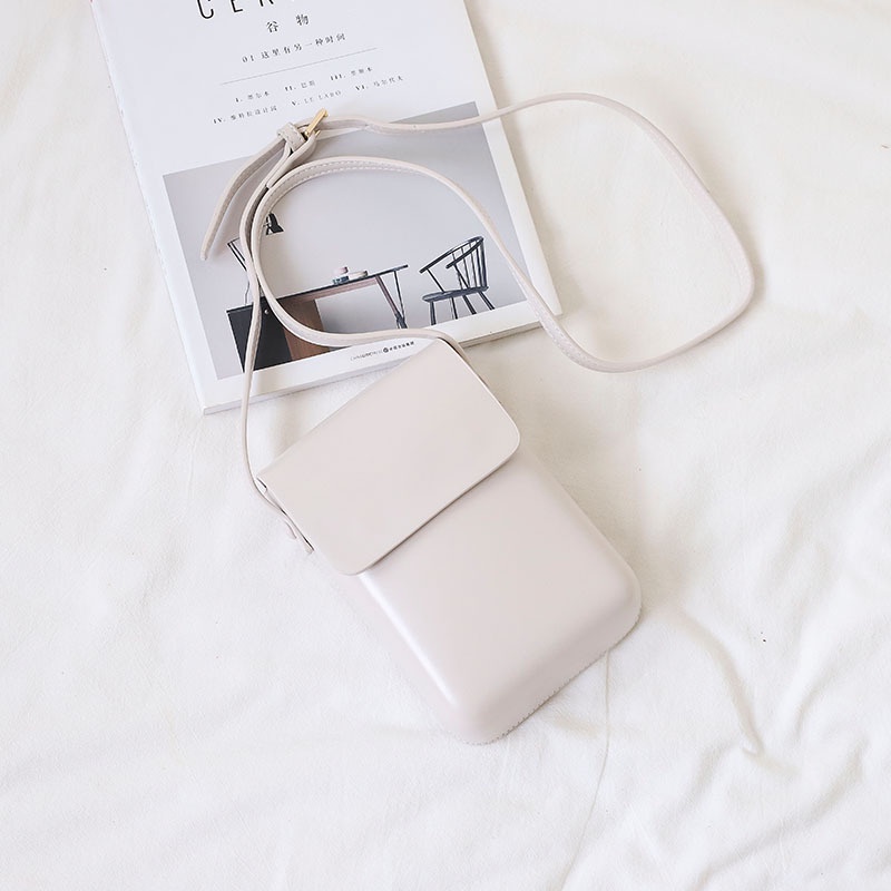 Túi da đeo chéo nam nữ phong cách cổ điển trơn bóng vintage form cứng khóa nam châm BHTT56