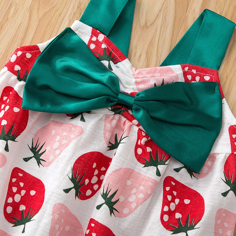 Jumpsuit Chất Cotton Phối Nơ Cho Bé