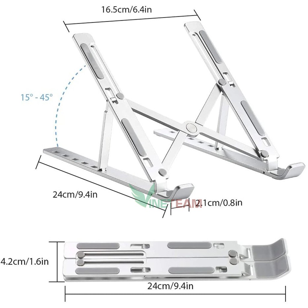 Laptop holder - Giá đỡ Laptop - MacBook bằng nhôm điều chỉnh độ cao theo nhu cầu sử dụng -dc3716