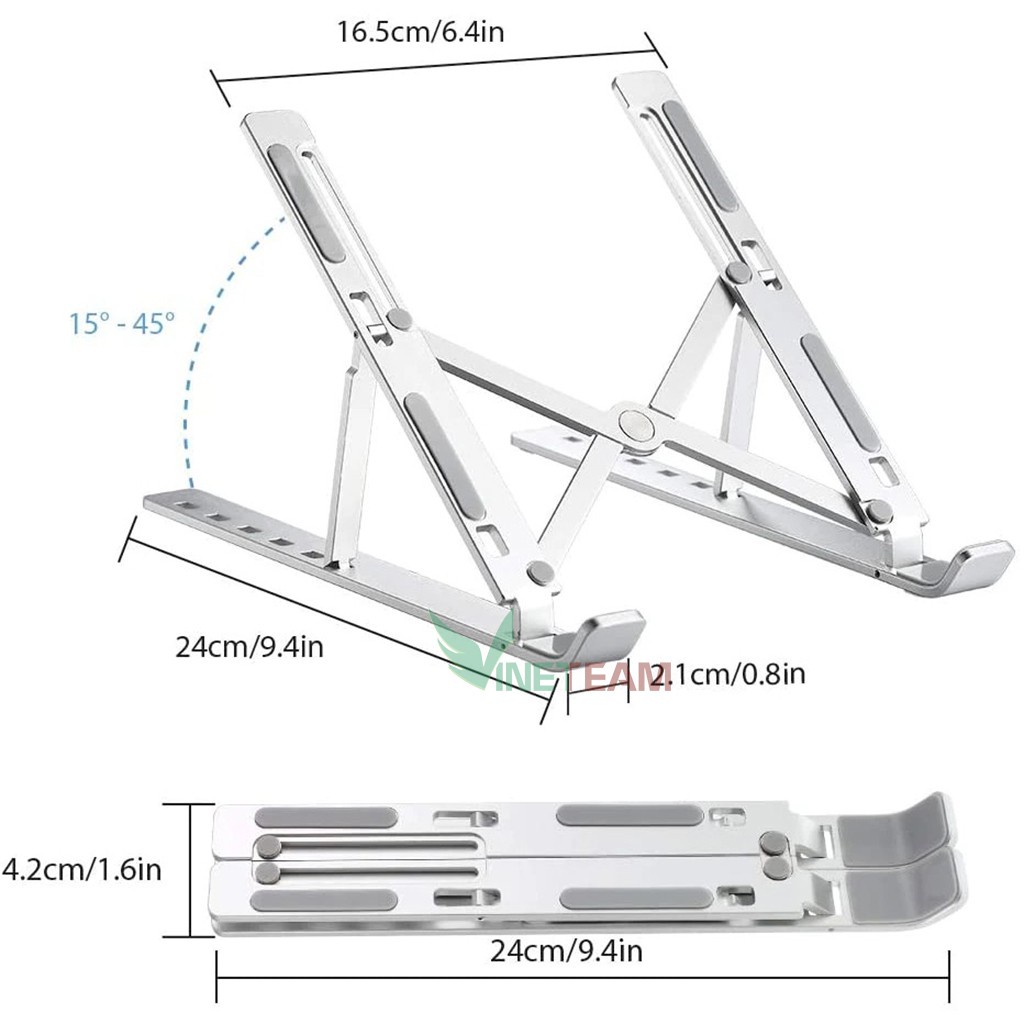 Laptop holder - Giá đỡ Laptop - MacBook bằng nhôm điều chỉnh độ cao theo nhu cầu sử dụng -dc3716