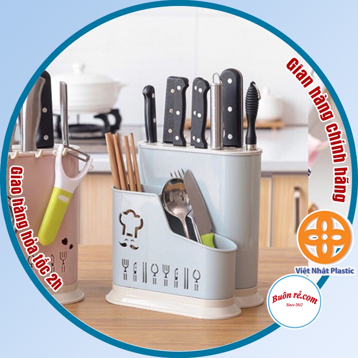 Ống đựng đũa thìa đa năng nhựa Việt Nhật kèm khay cắm dao kéo  - Buôn rẻ 01212