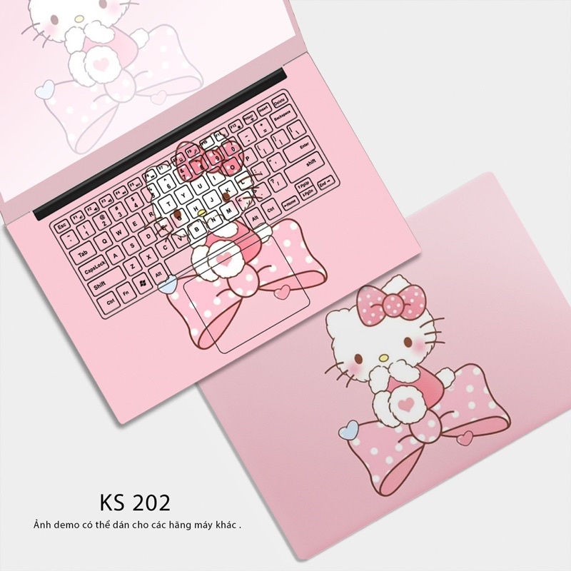 Skin Dán Laptop - Hello Kitty (new) - Bộ Decal Dán Laptop Cắt Sẵn