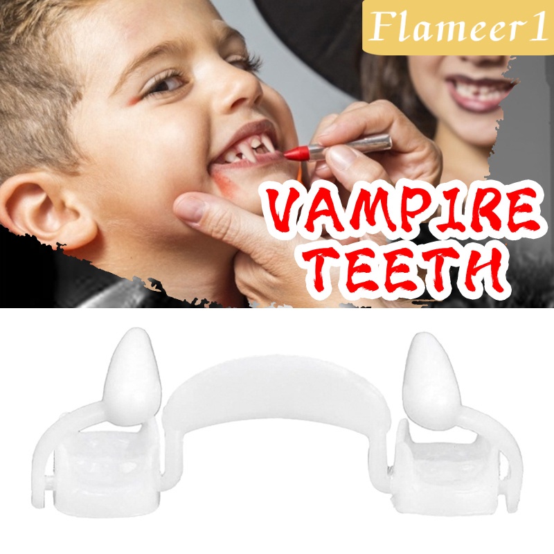 [Flameameer1] Hộp Răng Giả Có Thể Thu Gọn Hóa Trang Ma Cà Rồng Fangs Cho Tiệc Halloween