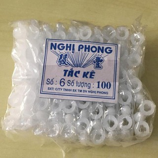 100 Tắc kê nhựa Số 6 (dài 5.5cm) - Dùng cho vít 6x50mm..