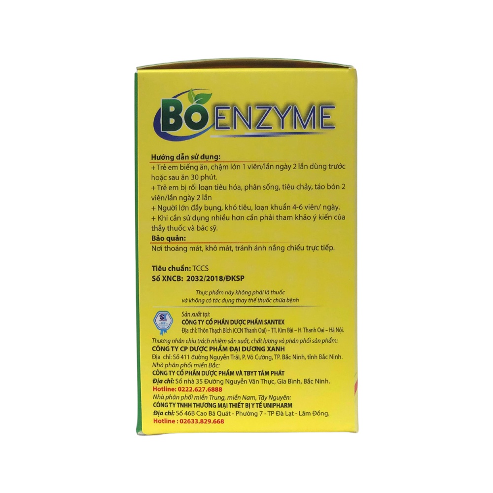 Men tiêu hóa cho người lớn Boenzyme Gold Tăng cường tiêu hóa giúp ăn ngon miệng tăng hấp thu chất dinh dưỡng Hộp 100Viên