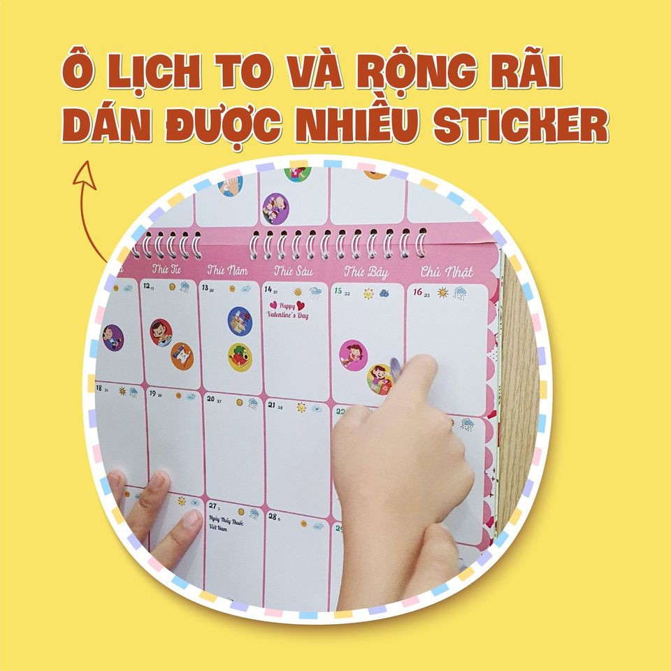 Bảng nhật ký chăm ngoan - Kèm sticker minh họa siêu dễ thương cho bé