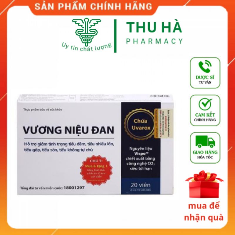 VƯƠNG NIỆU ĐAN hộp 20Viên -Tiểu đêm ,tiểu nhiều lần ,tiểu són , tiểu gấp ,tiểu không tự chủ
