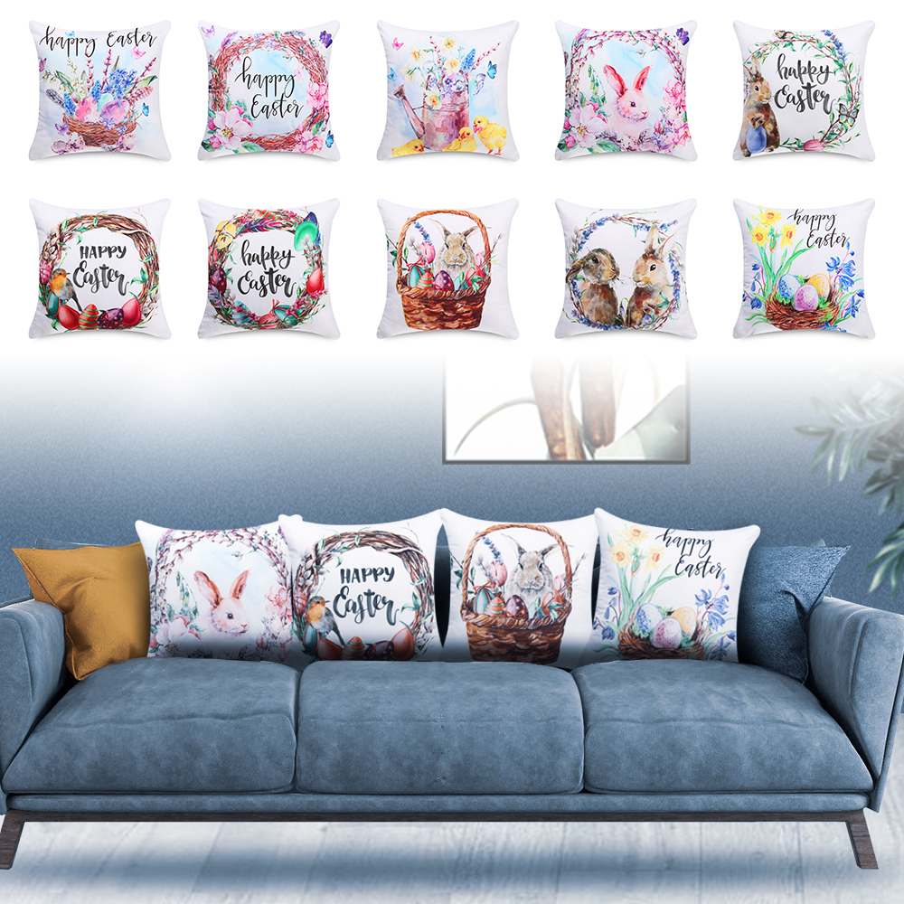 Áo Gối Vuông In Chữ Độc Đáo Cho Trang Trí Sofa