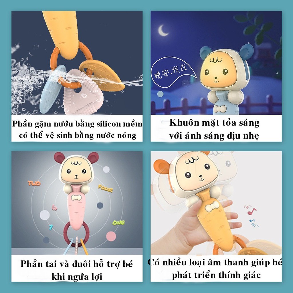 Đồ Chơi Trẻ Em , Đồ Chơi Cho Bé 0 - 3 Tuổi Lục Lạc Cầm Tay Có Nhạc Có Gặm Nướu Và Đèn  DC111