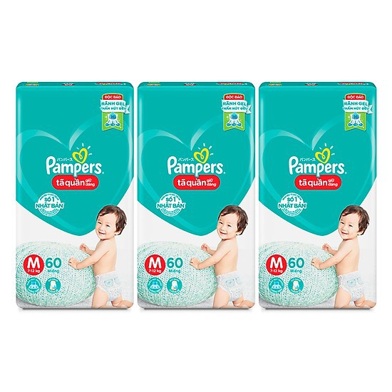 (Mẫu mới) Bỉm PAMPERS giữ dáng quần size M60/L54/XL48