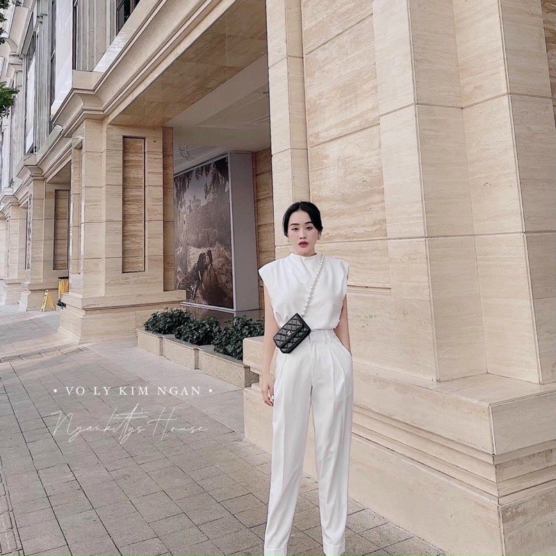 Set áo độn vai quần dài ( không kèm đai ) set 2 món - hàng cao cấp hình thật - carotshop