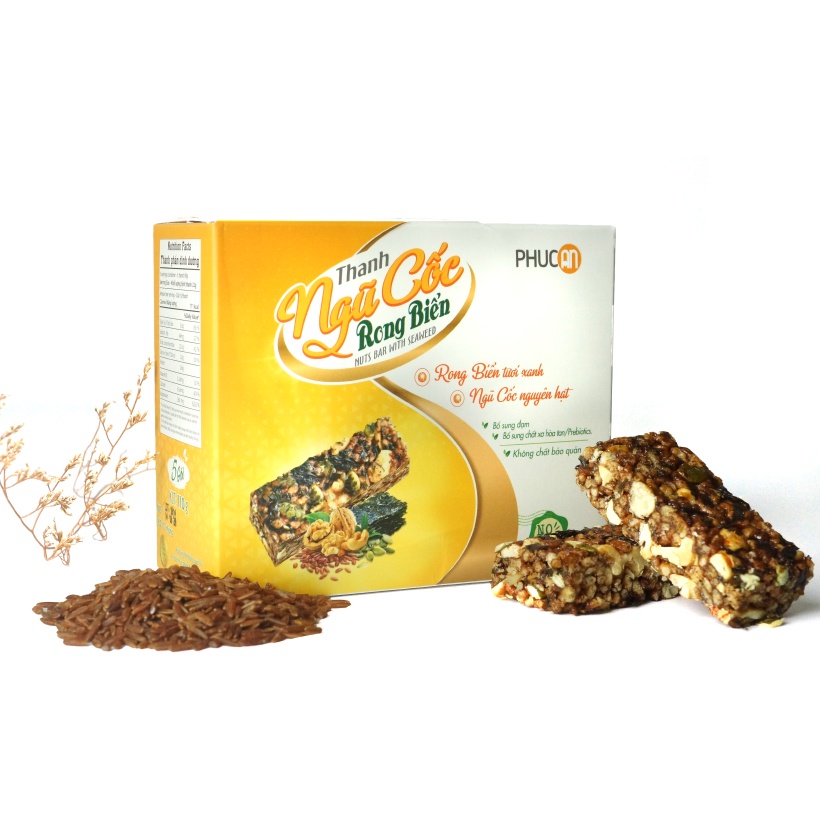 Thanh ngũ cốc rong biển ăn liền Phúc An (Hộp 5 gói x 22g / Gói 22g)