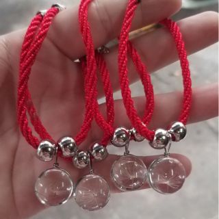 Vòng tay dây xoắn đỏ bồ công anh. 25k