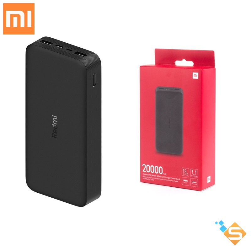 Sạc dự phòng Xiaomi Redmi 20000mah - Sạc nhanh Max 18W - Input: Micro USB &amp; Type-C / Output: USB-A x2 - Bảo hành 6 tháng