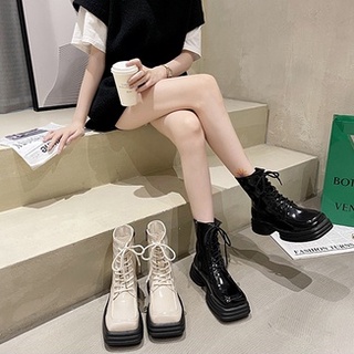 BOOTS NỮ DA BÓNG MŨI VUÔNG ĐẾ 4CM