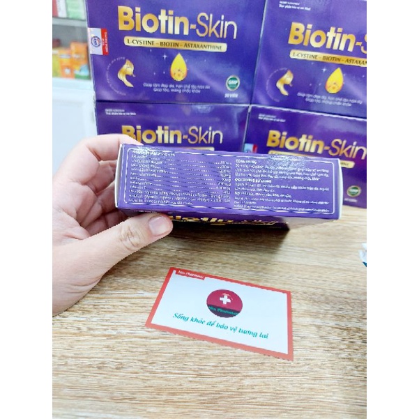 Viên uống BIOTIN SKIN, giúp làm đẹp da, hạn chế sạm da, lão hóa da; giúp tóc, móng chắc khỏe hơn