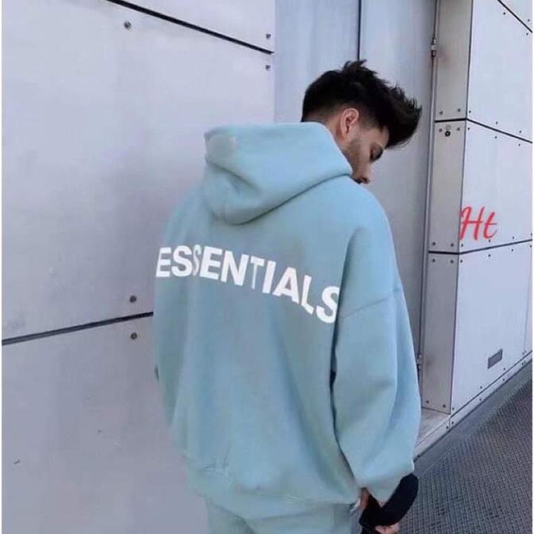Áo hoodie nỉ in phản quang lưng ESSENTIALS HT