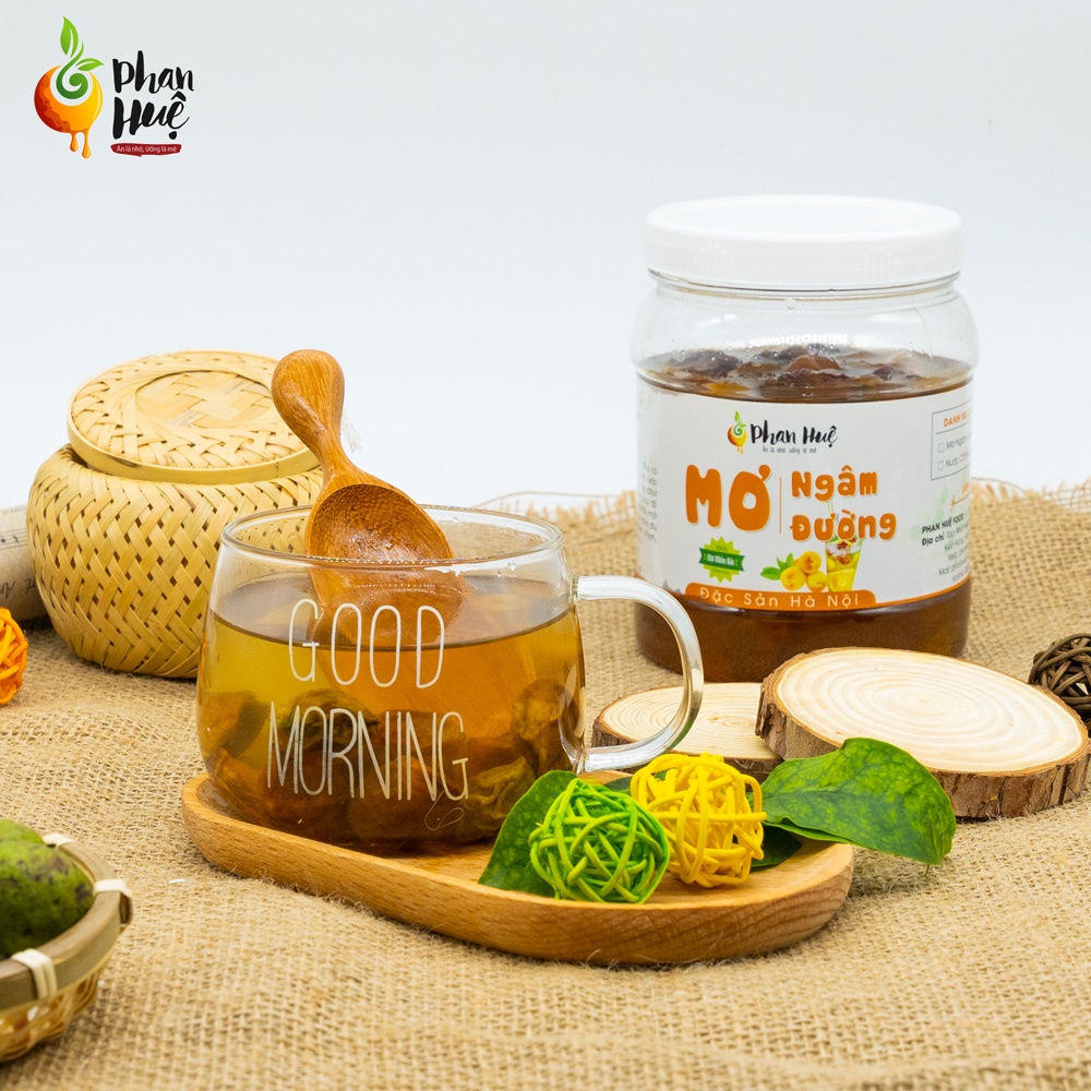 Mơ ngâm đường chua ngọt Phan Huệ hộp 2kg bổ sung vitamin C giảm ho rát họng đặc sản Hà Nội
