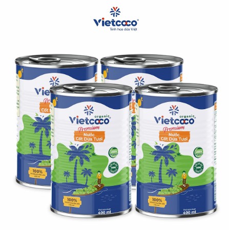 HỮU CƠ - Nước cốt dừa Vietcoco / 400ml [Date: 21/09/2023]