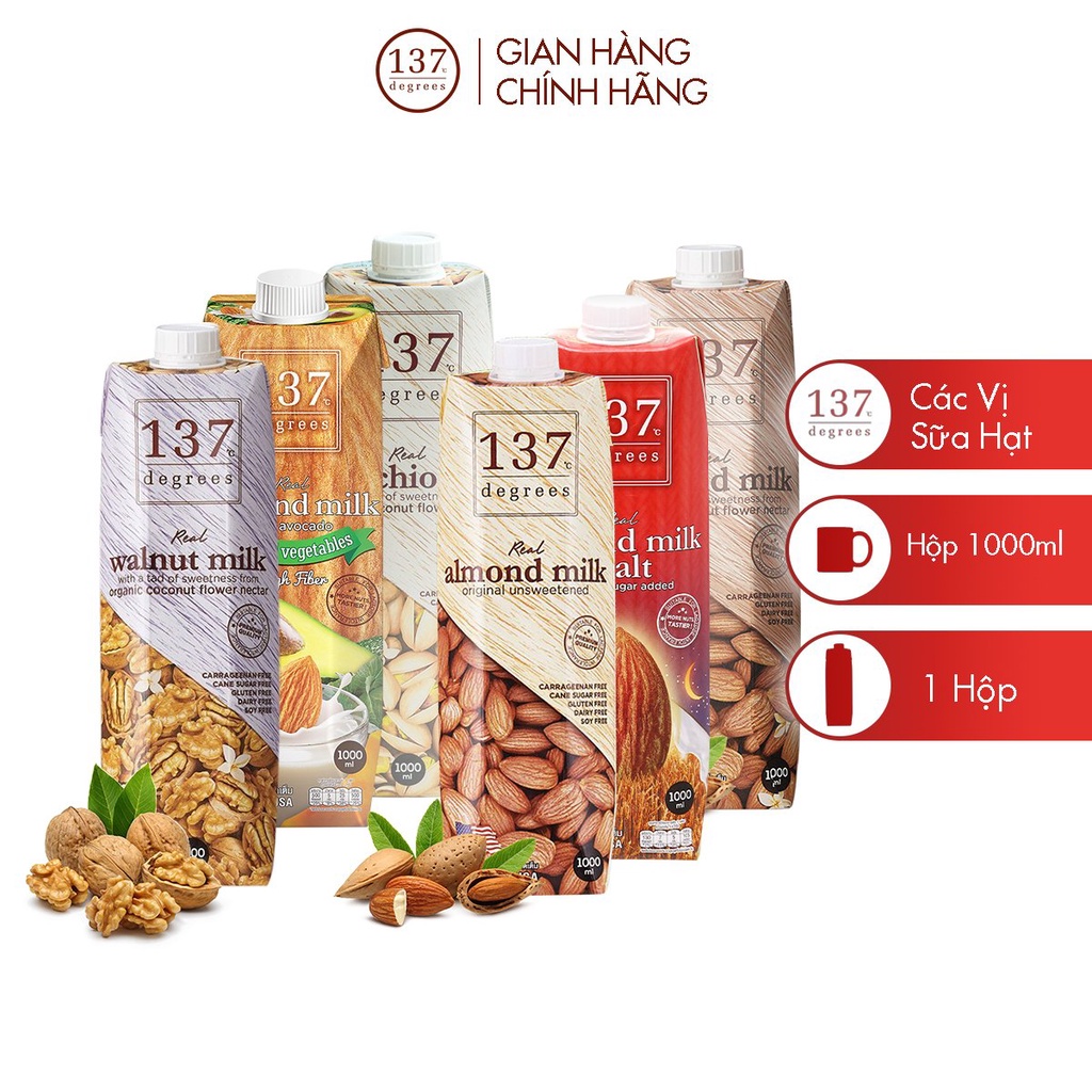 Sữa Hạt 137 Degrees Thái Lan - Hộp 1000ml Hàng Chính Hãng