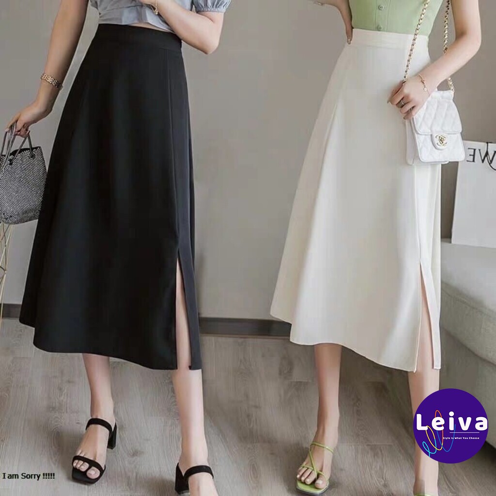 Chân váy dài chữ a công sở Ulzzang hàn quốc, Chân váy công sở nữ chữ a dài vintage xẻ tà suông lưng cao phong cách midi