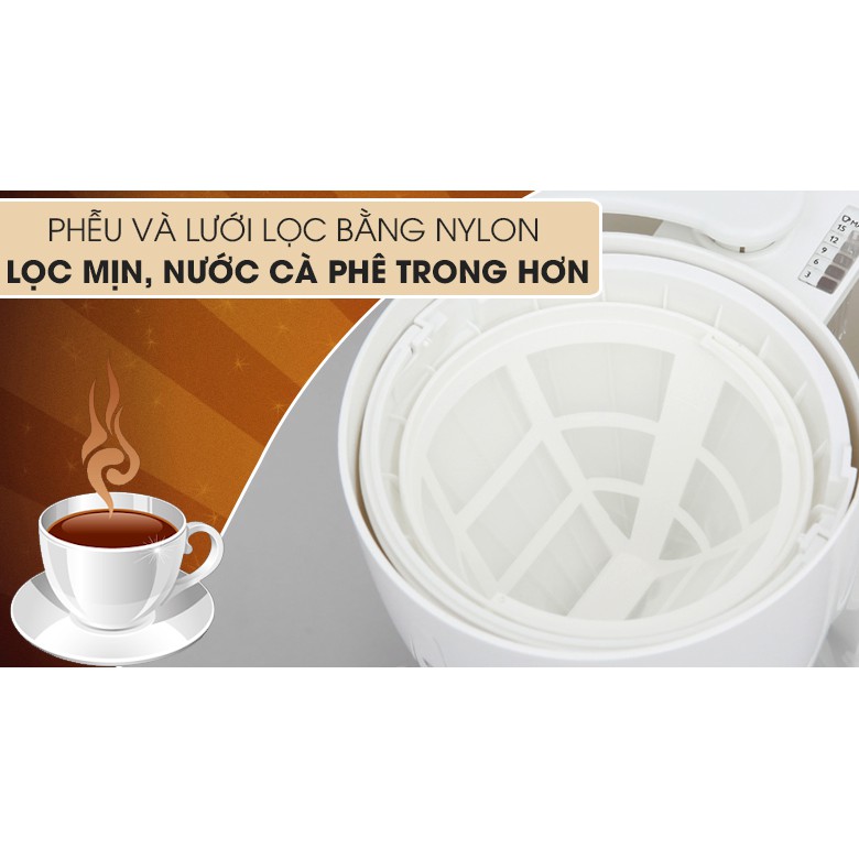 Máy pha cà phê Philips HD7447, Công suất 1000W, kiểu dáng hiện đại, phù hợp quán cafe nhỏ và gia đình