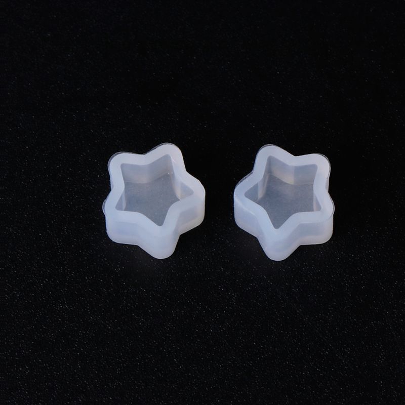 Bộ 2 khuôn silicon làm bông tai hình bông hoa/ngôi sao/mặt trăng/bông tuyết DIY