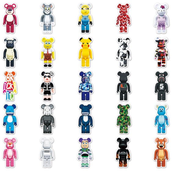 [50 Hình] Sticker hình BearBrick dán trang trí laptop, mũ nón bảo hiểm, vali, xe tay ga, ván trượt - DB.134